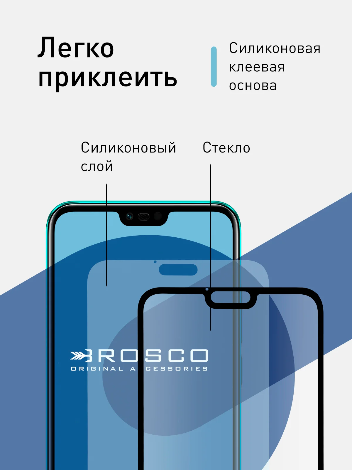 Защитное стекло ROSCO для Honor 10 и Honor 10 Premium с олеофобным покрытием