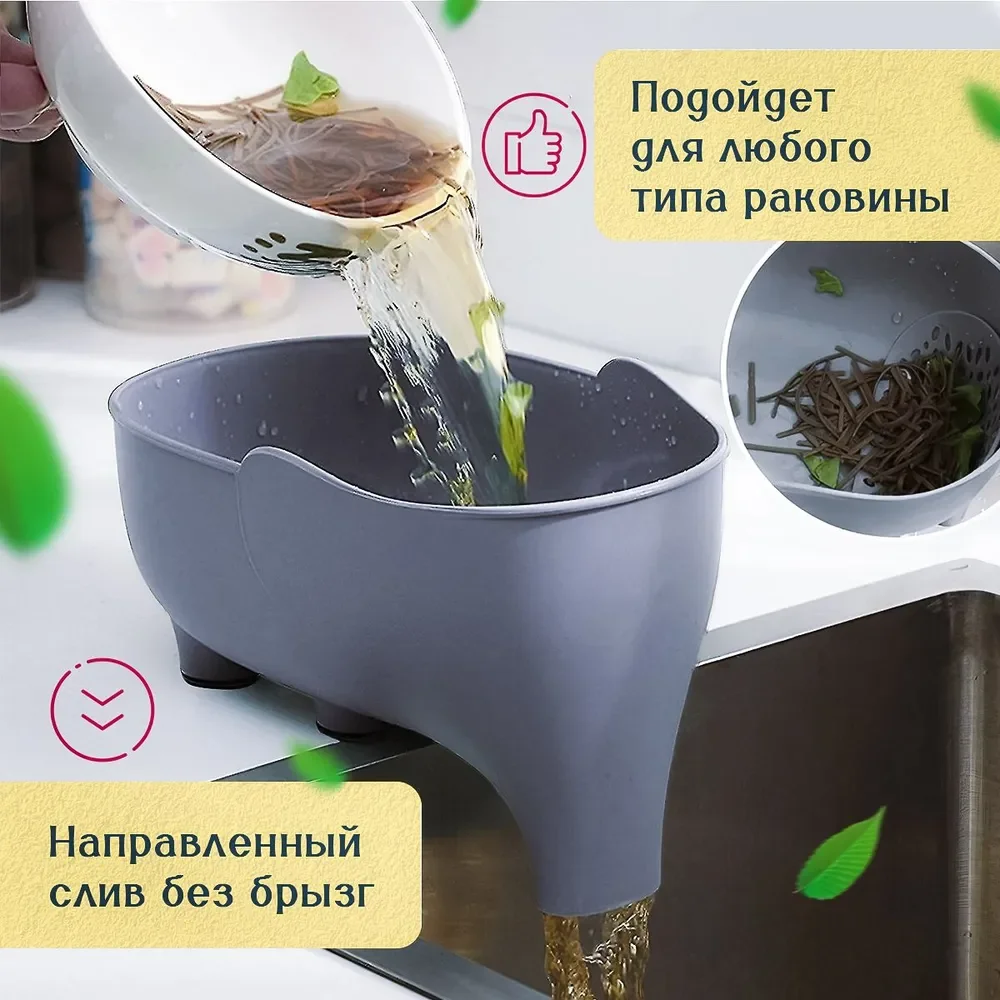 Дуршлаг пластиковый для кухни, для раковины 22 см