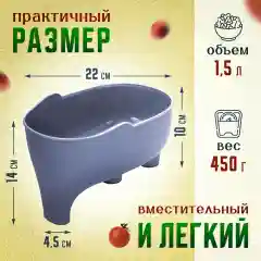 Дуршлаг пластиковый для кухни, для раковины 22 см