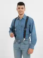 Приглушённый хаки подтяжки мужские, большой размер