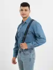 Приглушённый хаки подтяжки мужские, большой размер