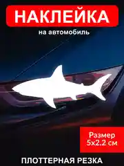 Наклейка на гос номер авто "Акула" комплект 1 шт виниловая без фона