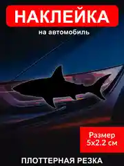 Черный наклейка на гос номер авто "Акула" комплект 1 шт виниловая без фона