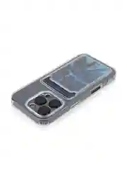 Прозрачный чехол для iPhone 16 Pro силиконовый Rosco с карманом для карт, защитой камер, картхолдер