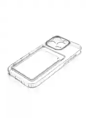Прозрачный чехол для iPhone 16 Pro силиконовый Rosco с карманом для карт, защитой камер, картхолдер