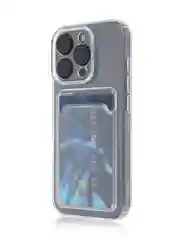 Прозрачный чехол для iPhone 16 Pro силиконовый Rosco с карманом для карт, защитой камер, картхолдер