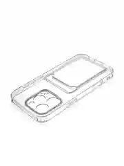 Прозрачный чехол для iPhone 16 Pro Max силиконовый ROSCO с карманом для карт защитой камер картхолдер