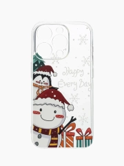 Чехол для iPhone 11 12 13 14 15 Pro Max XR Plus mini с принтом новогодний айфон прозрачный