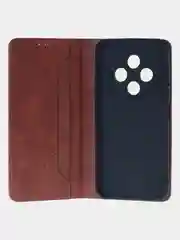 Коричневый чехол-книжка для Tecno Spark 30C из высококачественной искусственной кожи