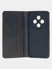 Черный чехол-книжка для Tecno Spark 30C из высококачественной искусственной кожи