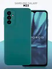 Зеленый чехол для Samsung Galaxy M23 силиконовый ROSCO матовый тонкий с бортиком-защитой камер