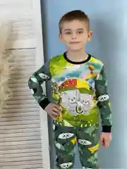 Детскаая пижама для мальчика,домашний комплект с красочным принтом