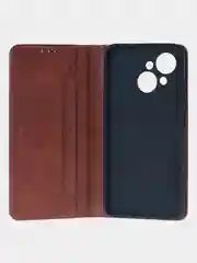 Коричневый чехол-книжка для Tecno Spark GO1 / Tecno Spark GO 2025 из высококачественной кожи