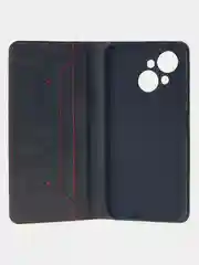 Черный чехол-книжка для Tecno Spark GO1 / Tecno Spark GO 2025 из высококачественной кожи