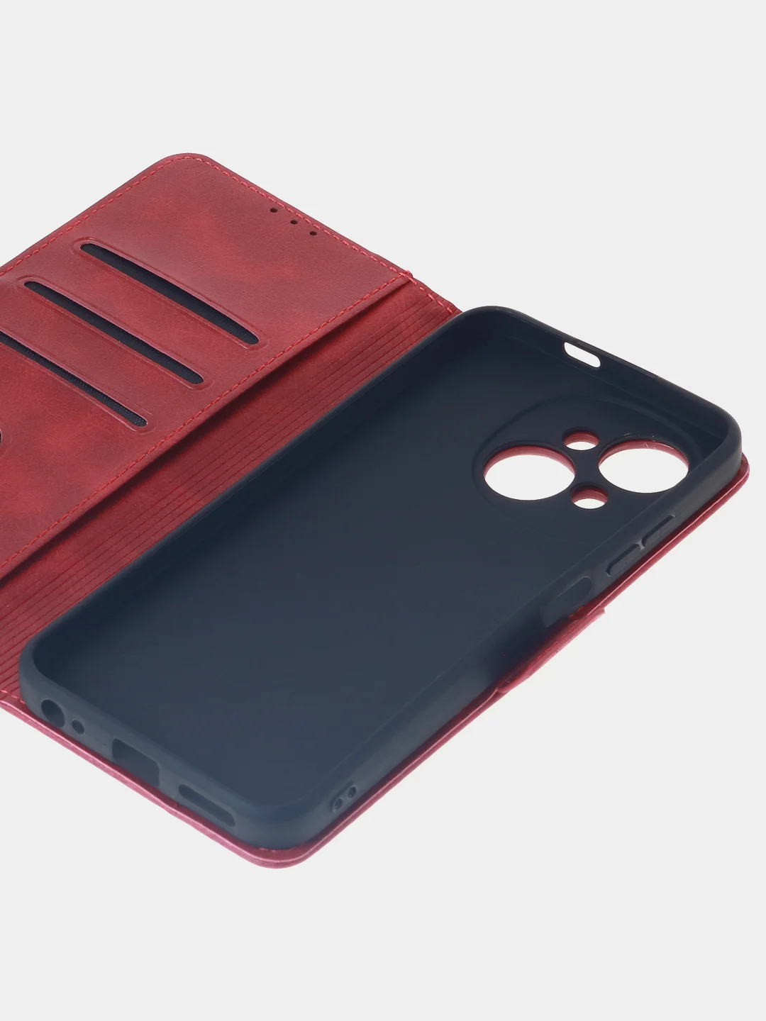 Алый чехол-книжка для Tecno Spark GO1 / Tecno Spark GO 2025 из высококачественной кожи