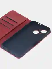 Алый чехол-книжка для Tecno Spark GO1 / Tecno Spark GO 2025 из высококачественной кожи
