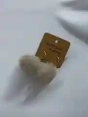 Бежевый меланж серьги женские