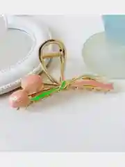 Розовый краб для волос металлический