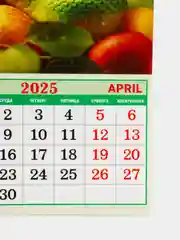 Розовый календарь отрывной на магните 2025 (9,5*13 см)