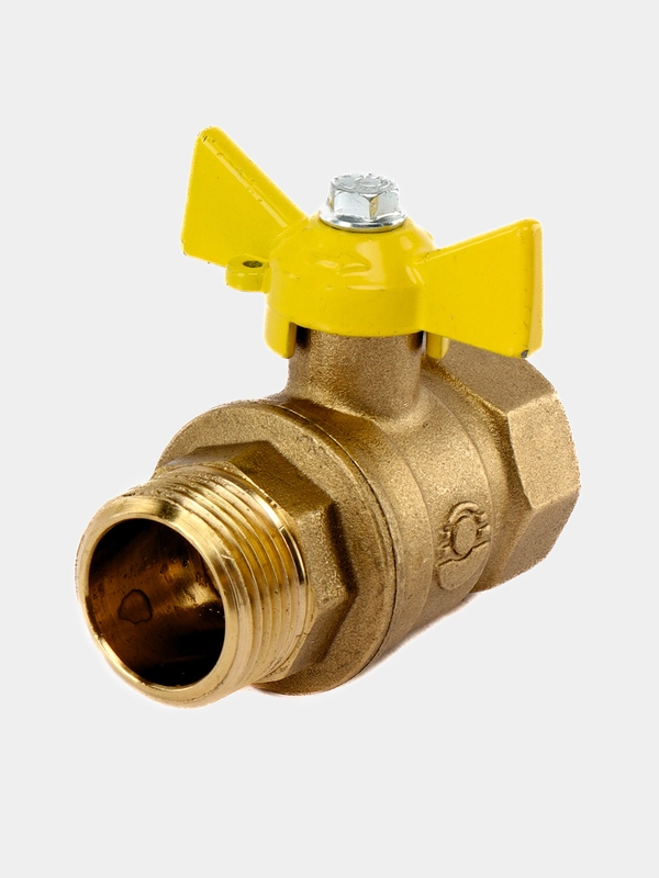 Кран газовый 3/4, Ду-20 VALFEX гайка-штуцер бабочка