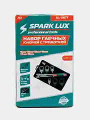 Красный набор гаечных шарнирных сменных ключей с трещоткой, Spark Lux, 7 и 12 в 1