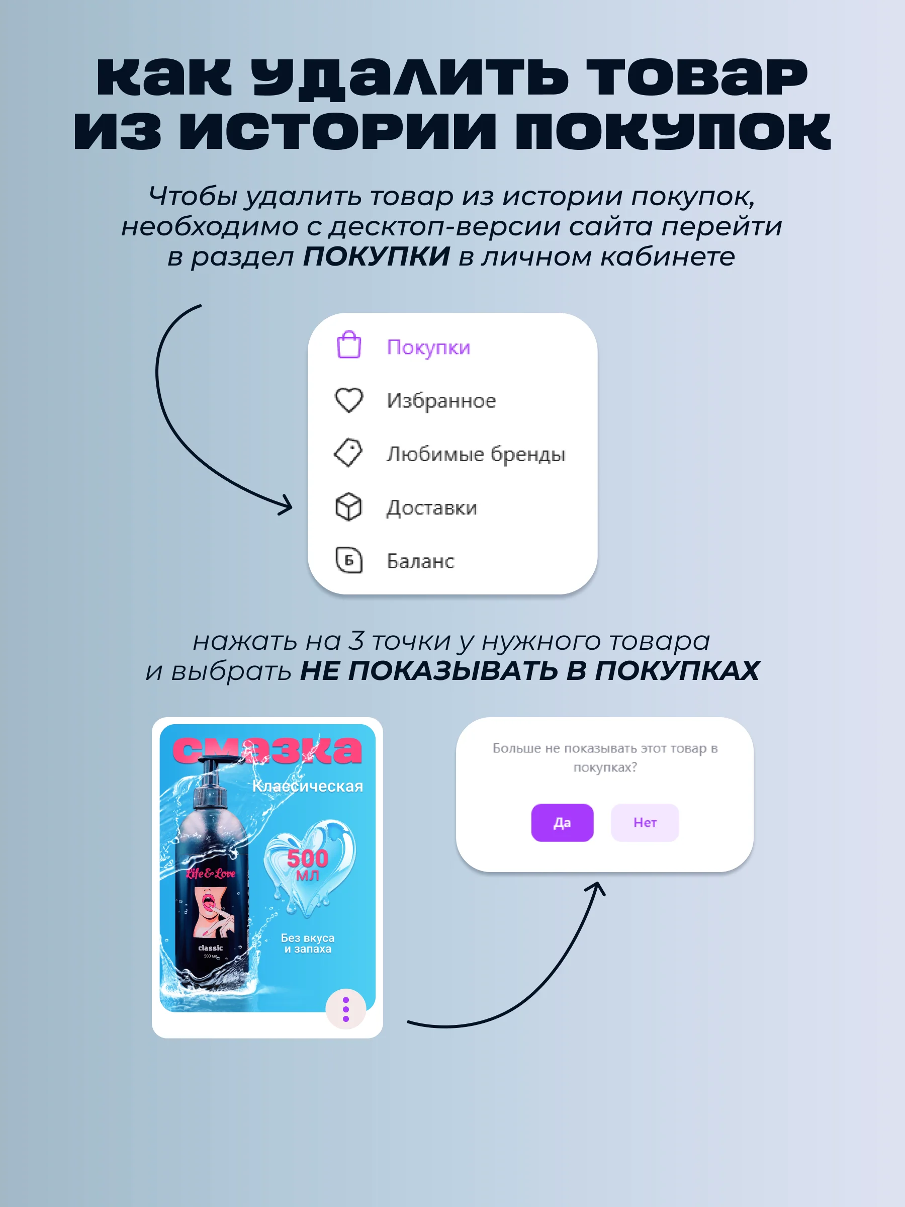 Лубрикант Life&Love Classic, 500 мл интимная съедобная смазка на водной основе