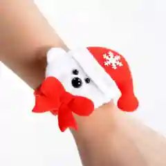 Бордовый браслеты новогодние светящиеся с батарейками, 2 шт