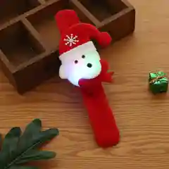 Бордовый браслеты новогодние светящиеся с батарейками, 2 шт