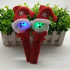 Бордовый браслеты новогодние светящиеся с батарейками, 2 шт