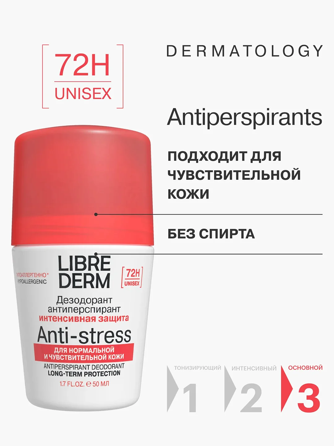 LIBREDERM Дезодорант-антиперспирант 72 часа при избыточном потоотделении 50 мл