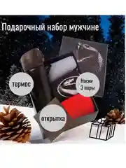 Черный новогодний подарочный набор для мужчины с символом года змея - 2025 "подарок на новый год"