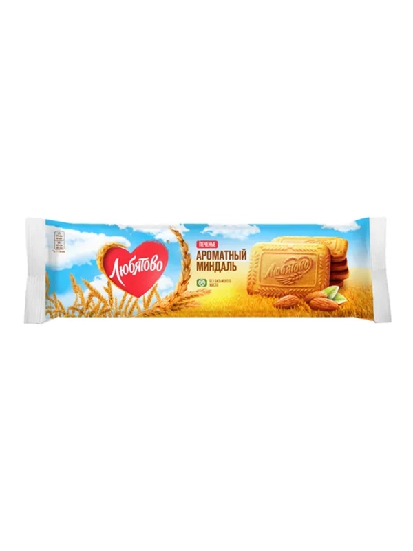 Печенье сахарное ЛЮБЯТОВО  Ароматный миндаль, 280 г