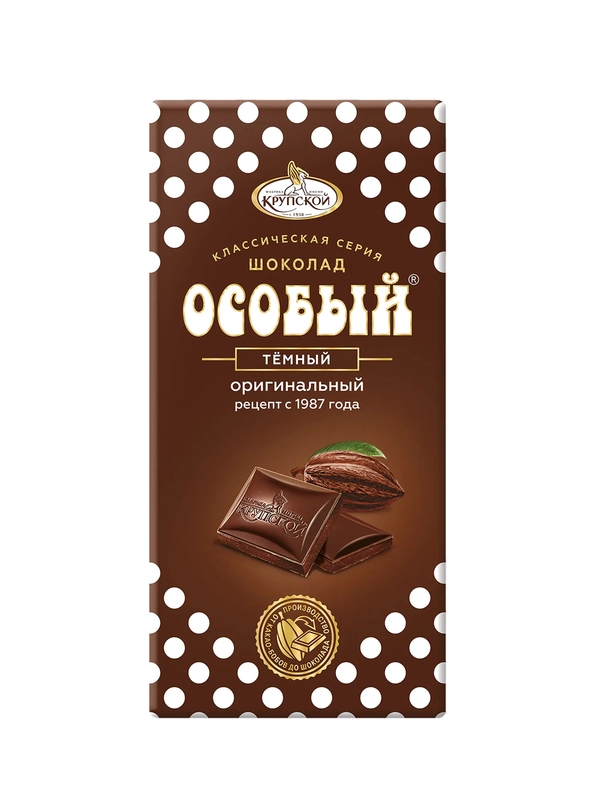 Темный шоколад Особый оригинальный, фабрики им Крупской, 85 г