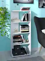 Стеллаж компактный напольный белый из ЛДСП