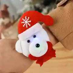 Белый новогодний браслет, светящийся, с батарейками