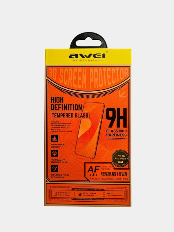 Стекло защитное AWEI iPhone 15/15 Pro/15 ProMax, 16/16 Pro/16 Pro Max