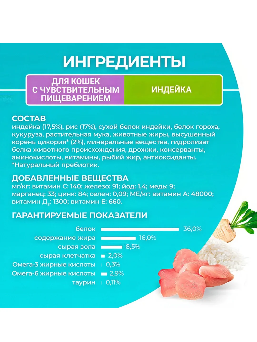 Сухой корм Purina One для кошек с чувствительным пищеварением, с индейкой и рисом, 200 г