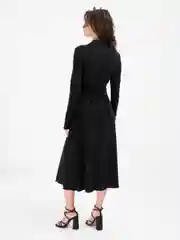 Черный женское платье в рубчик