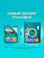 Сухой корм Purina ONE для контроля образования волосяных комков, с курицей и злаками, 750г