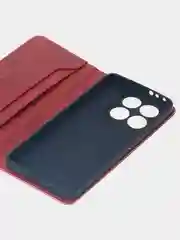 Красный чехол-книжка для Xiaomi 14T (5G) из высококачественной искусственной кожи
