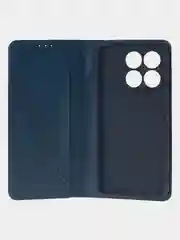 Синий чехол-книжка для Xiaomi 14T (5G) из высококачественной искусственной кожи