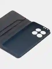 Черный чехол-книжка для Xiaomi 14T (5G) из высококачественной искусственной кожи
