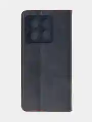 Черный чехол-книжка для Xiaomi 14T (5G) из высококачественной искусственной кожи