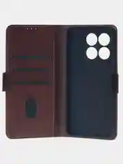 Терракотовый чехол-книжка для Xiaomi 14T (5G) из высококачественной искусственной кожи