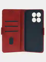 Алый чехол-книжка для Xiaomi 14T (5G) из высококачественной искусственной кожи