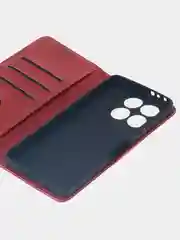 Алый чехол-книжка для Xiaomi 14T (5G) из высококачественной искусственной кожи
