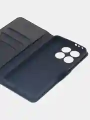 Угольный чехол-книжка для Xiaomi 14T (5G) из высококачественной искусственной кожи