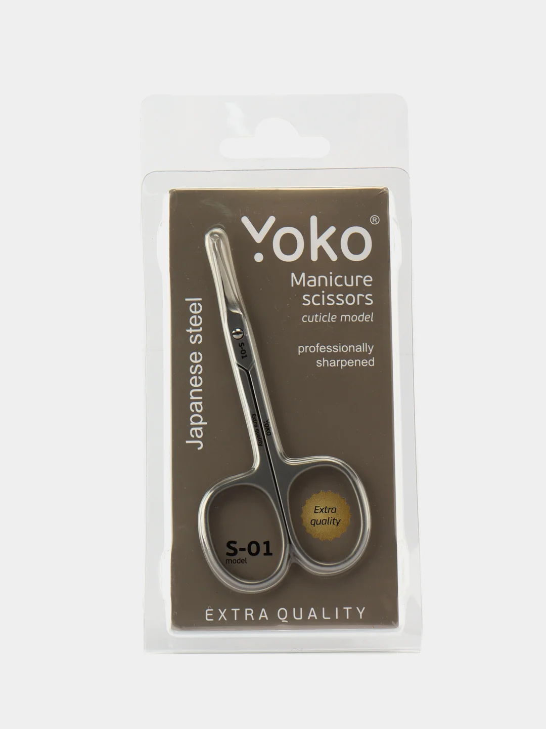 Ножницы для кутикулы YOKO SN S-01 японская сталь, ручная заточка длина 92 мм, кромка 19 мм