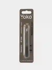 Пинцет для бровей и ресниц YOKO SP 008 японская сталь, скошенный, матовый, длина 95 мм