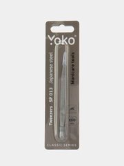 Пинцет для бровей и ресниц YOKO SP 013 японская сталь, двойной, матовый, длина 95 мм